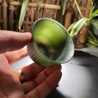 苏工和田玉拉丝造型青玉玉杯茶碗素净高雅